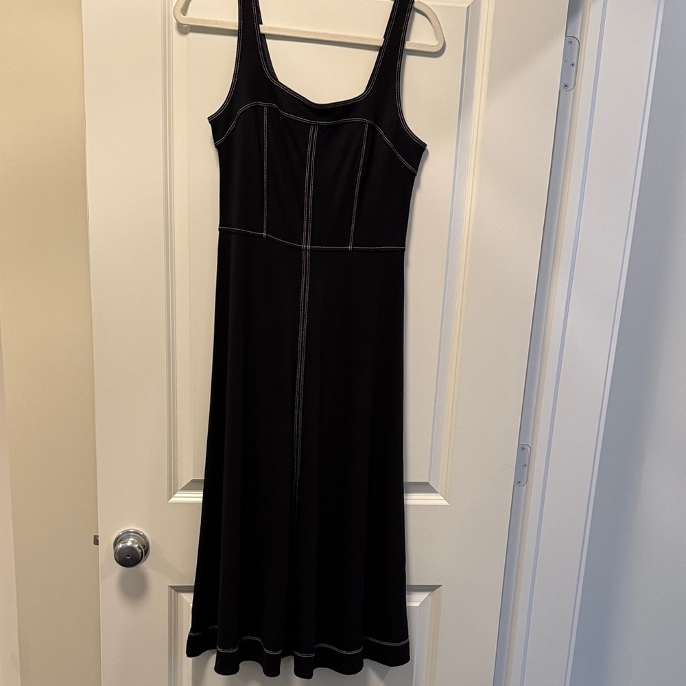 LOFT Black Midi Dress